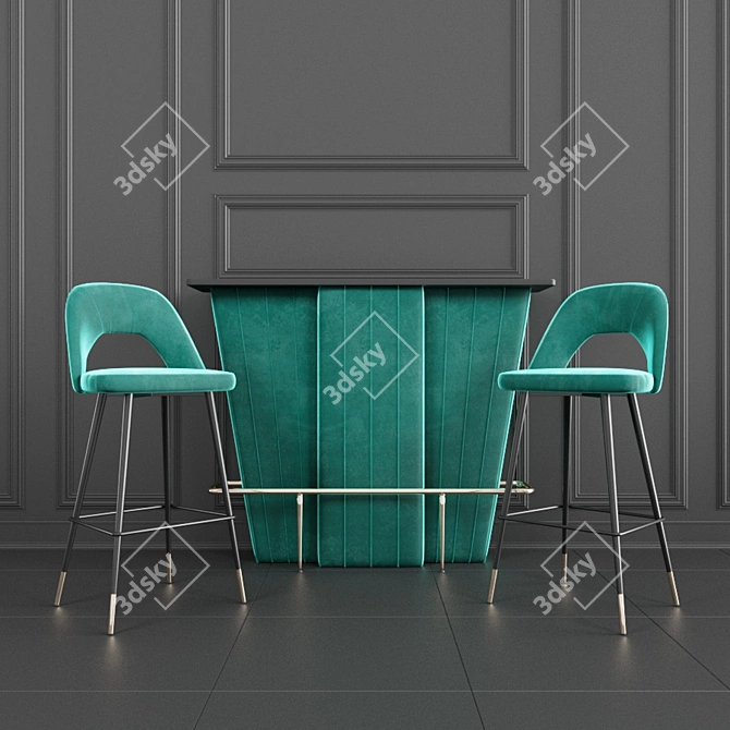 Luxury Eichholtz Bar Set 3D model image 1