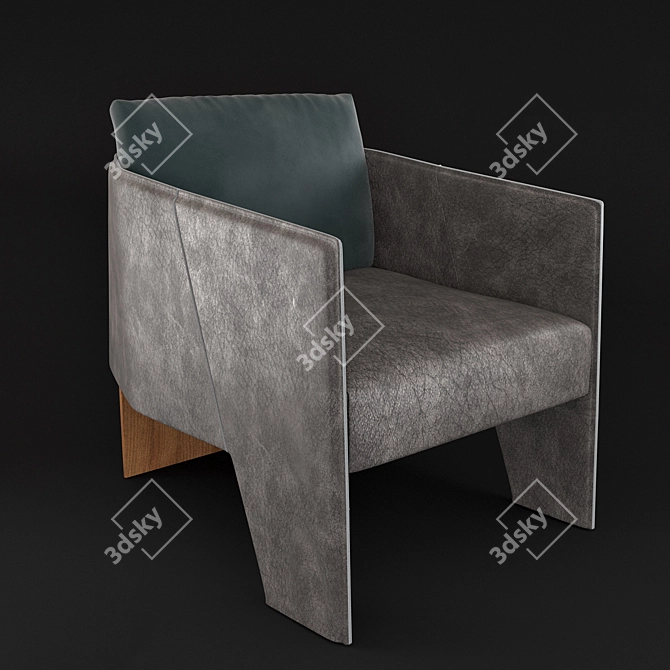 Sleek Ketch Armchair, Henge 3D model image 1
