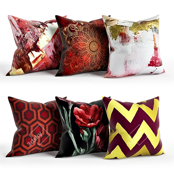 Elegant 45x45cm Pillow Set 3D model image 1