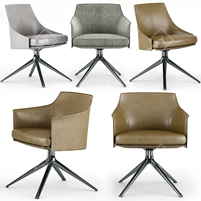 Elegant Poliform Stanford Bridge Chairs 3D model image 1