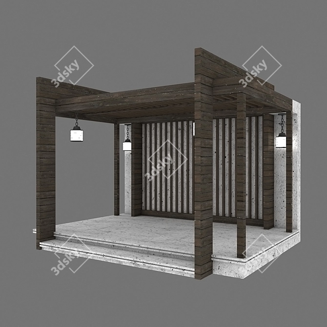 Garden Retreat: Alcove Pergola Bower 3D model image 1