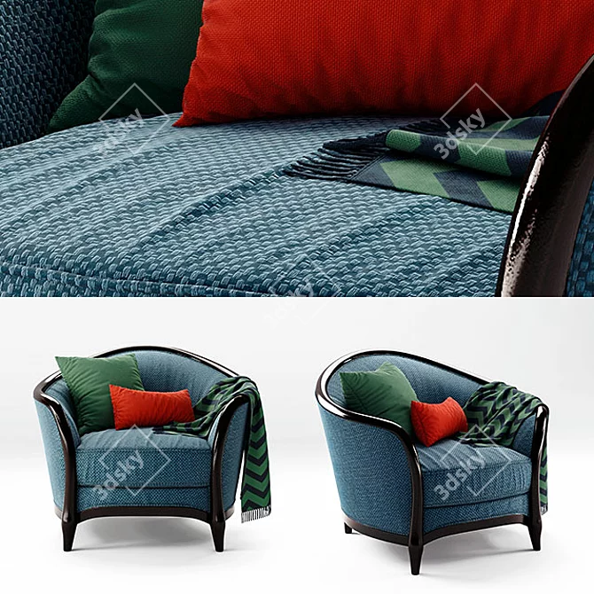 Vintage Style Armchair by Altavilla - Novecento 3D model image 2