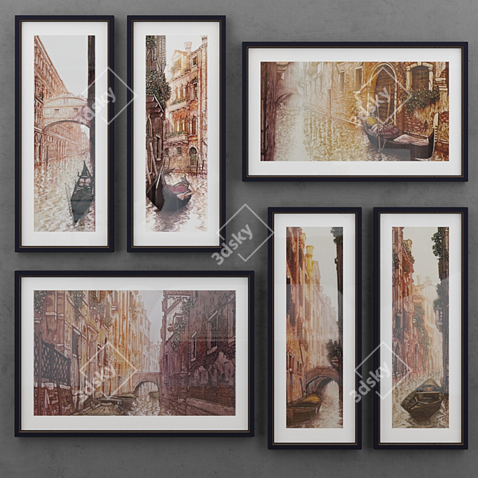 Venice Cityscape Art Set 3D model image 1