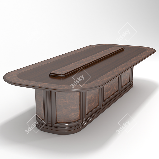 Elegant Walnut Conference Table 3D model image 1