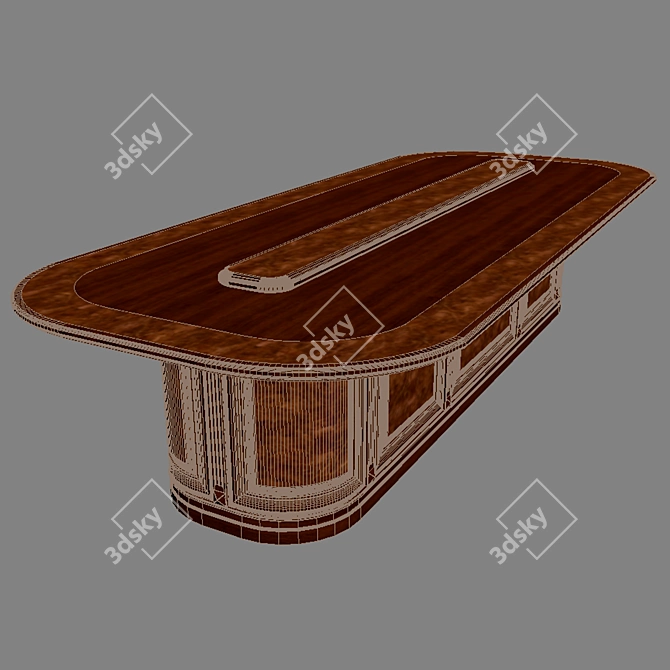 Elegant Walnut Conference Table 3D model image 3