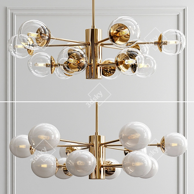 Elegant Glow: Karrington Small Chandelier 3D model image 1