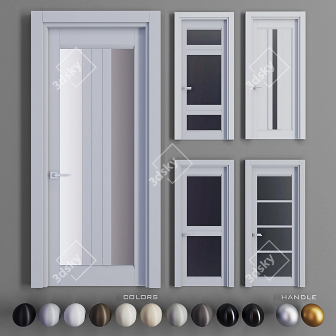 Volhovec Vario: Elegant Solid Wood Door Set 3D model image 1