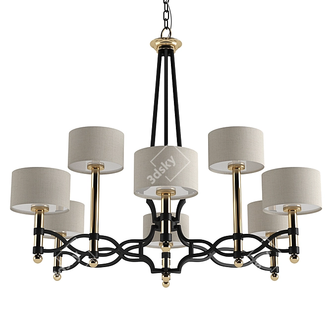 Sleek Exeter Chandelier | 99cm Diameter 3D model image 1