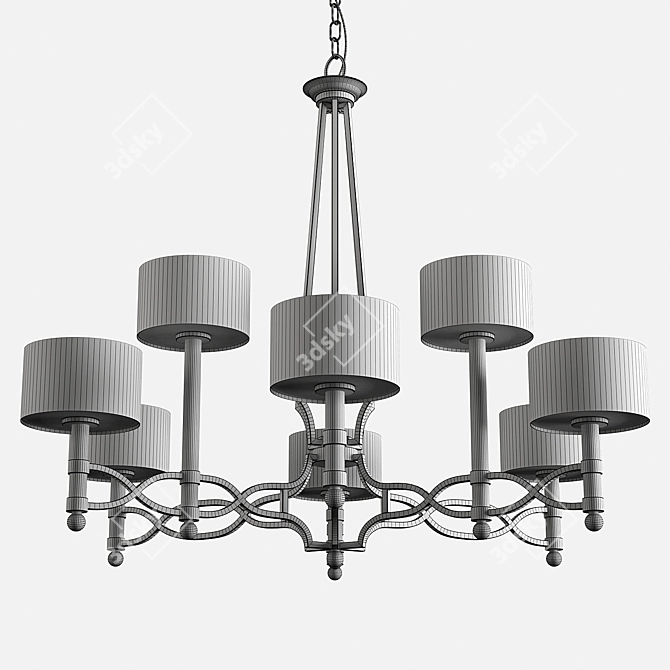 Sleek Exeter Chandelier | 99cm Diameter 3D model image 2