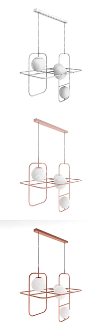 Elegant Link Suspension Lamp 3D model image 2