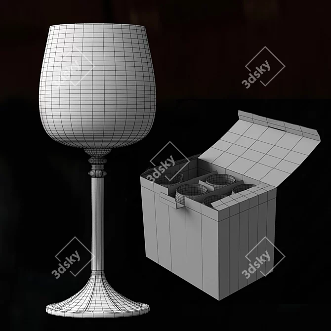 Bohemian Glass Set: Hand-Painted Elegance 3D model image 2