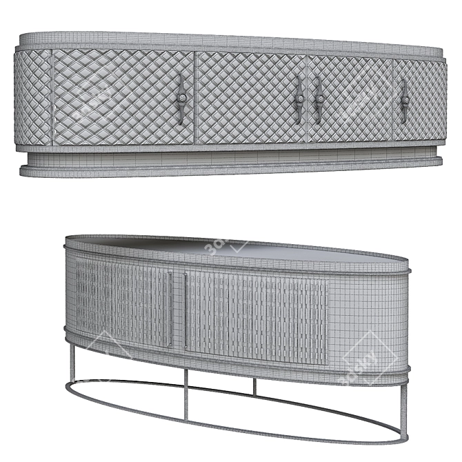 Elegant YFOS Sideboard: Modern, Functional, Stylish 3D model image 2