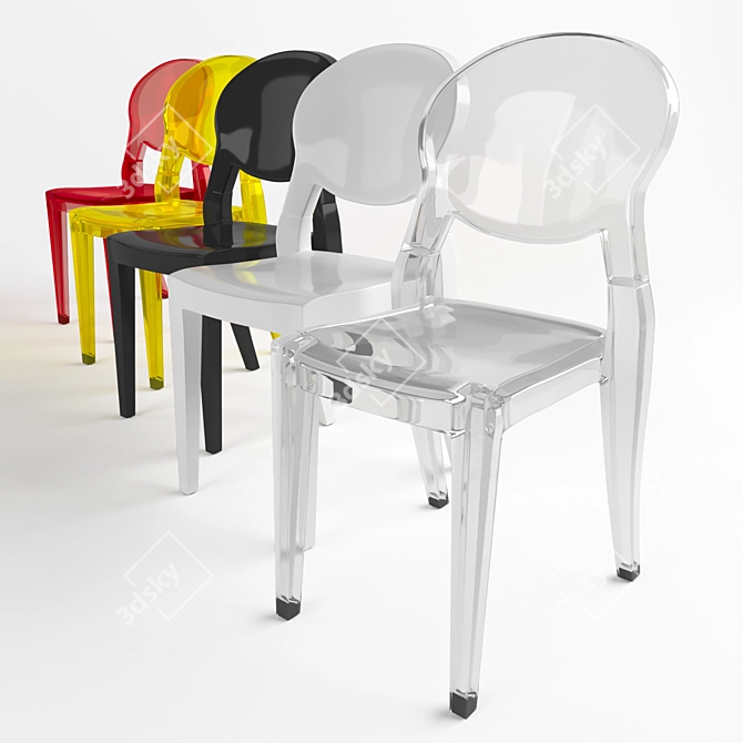 Sleek Stackable Armchair for Indoor/Outdoor Use 3D model image 1