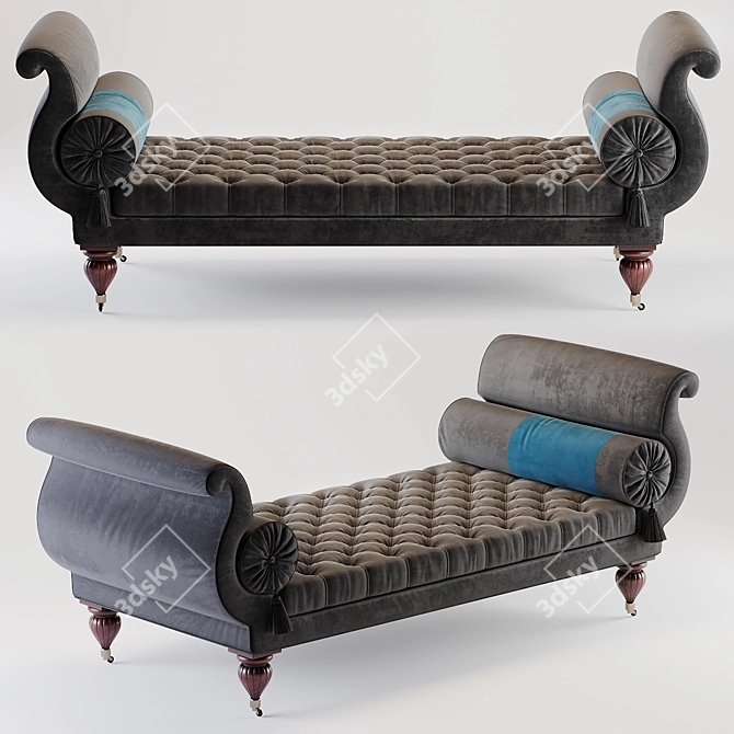 Elegant King William IV Daybed 3D model image 1