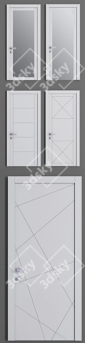 Volhovec Linea Set - Modern Geometric Door Collection 3D model image 2