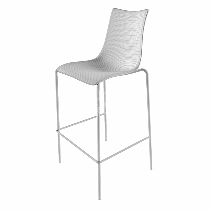Zebra Bicolore Steel Stool 3D model image 3