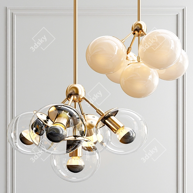 Elegant Modo White & Clear Glass 3D model image 1