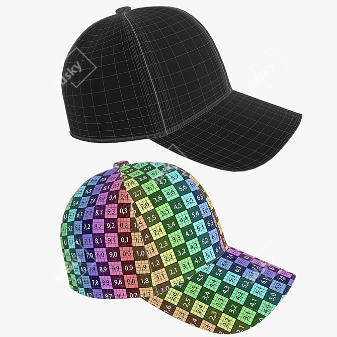 Geometry Baseball Cap 3D model image 3