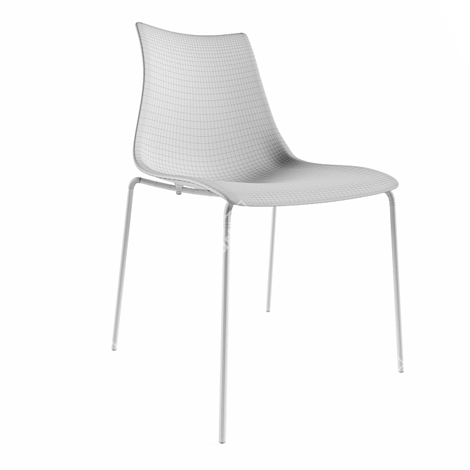 Wave: Modern Stackable Steel Chair 3D model image 2