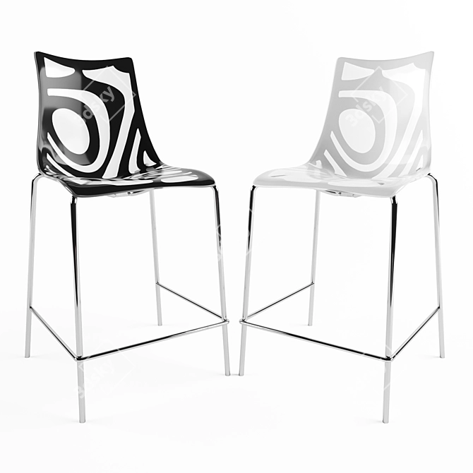 Swave Steel Stool: Modern Design 3D model image 2