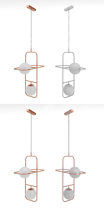  LINK II: Stylish Suspended Lamp 3D model image 3