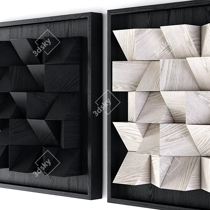 Modern Geometric Wall Art Collection 3D model image 2