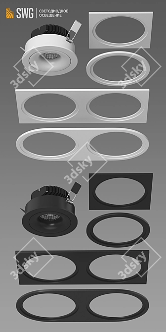 Lumker Combo-11 LED Ceiling Light 3D model image 2