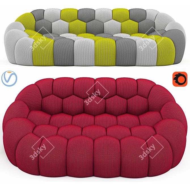 Contemporary Bubble Sofa: Roche Bobois 3D model image 1