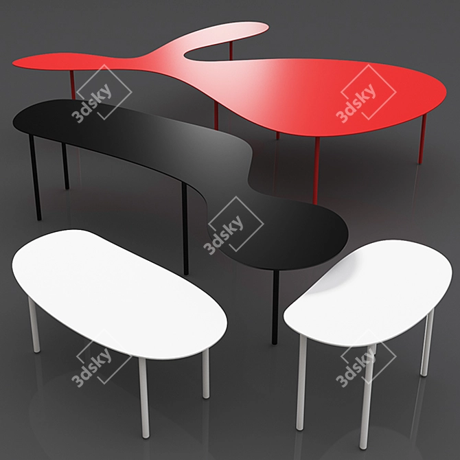 Elegant Rabbit Tortoise Tables 3D model image 1