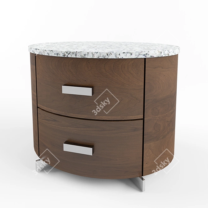 Modern Leather Bed Set 3D model image 3