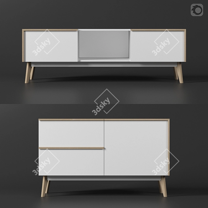 Modern TV Stand & Sideboard Set by La Forma 3D model image 1