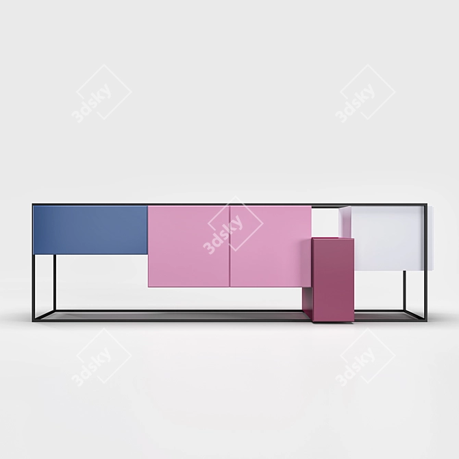 Moca 1-Drawer Sideboard 3D model image 1