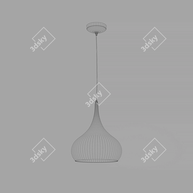 Natural Wood Hanging Lamp Shade 3D model image 2