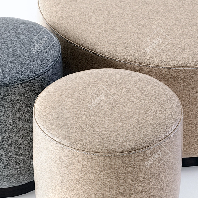 Swivel Leather Ottoman: Stylish and Functional 3D model image 2
