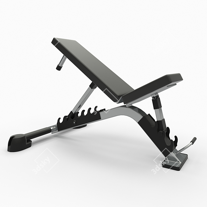 Adjustable Atlantis Bench: Versatile, Portable, and Durable 3D model image 3