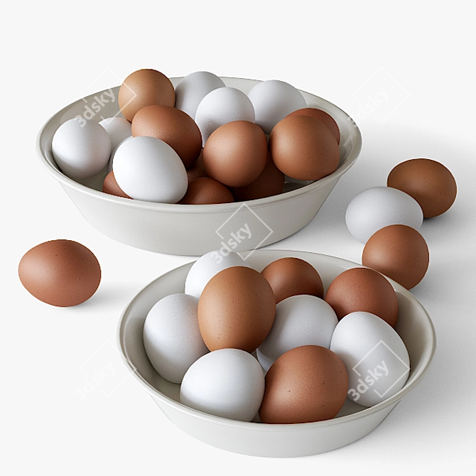 Egg Bowl - Procedural & Raster Textures 3D model image 1