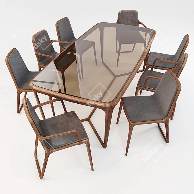 Ceccotti Collezioni: Obi Dining Table & Otto Armchair 3D model image 1