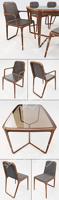 Ceccotti Collezioni: Obi Dining Table & Otto Armchair 3D model image 2