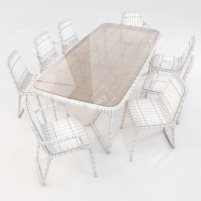 Ceccotti Collezioni: Obi Dining Table & Otto Armchair 3D model image 3