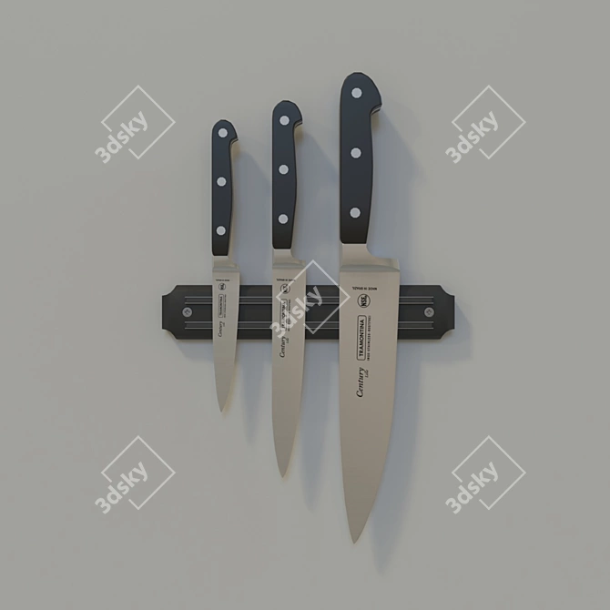 Tramontina 3-Piece Knife Set 3D model image 1