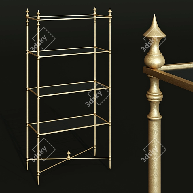 Elegant Matthew Williams Gold Iron Shelf 3D model image 1