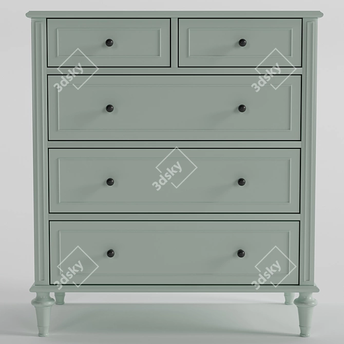 Elegant 5-Drawer Chest 3D model image 1