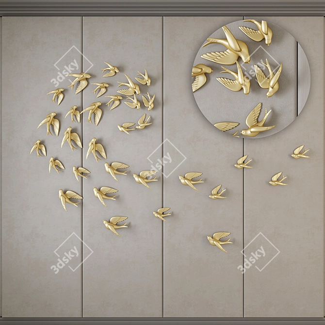 Birdsong Decorative Panels 3D model image 1