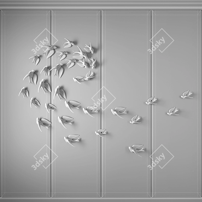 Birdsong Decorative Panels 3D model image 3