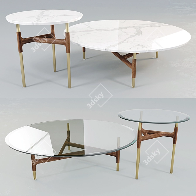 Elegant Porada Joint Coffee Table 3D model image 1