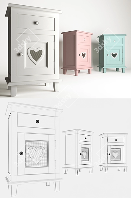 Adelina Bedside Nightstand - Elegant and Functional 3D model image 2
