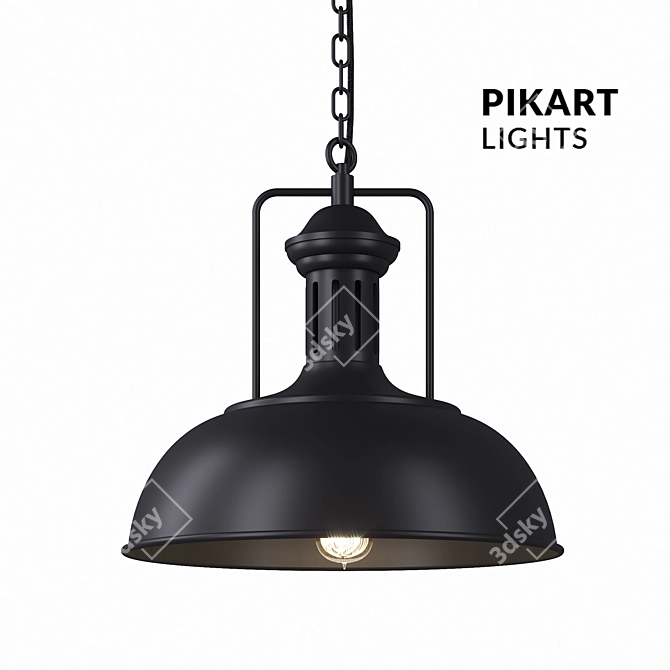 Modern Blacky Art Pendant Light 3D model image 1