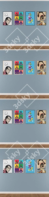 Versatile Set of Wall Paintings 3D model image 3