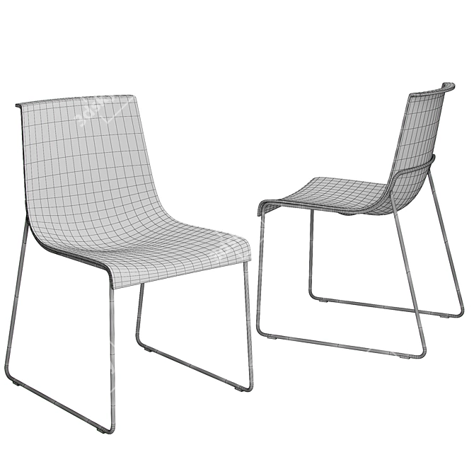 Sleek Pianca Nuvola Chair: Bianco and Nero High Gloss 3D model image 2