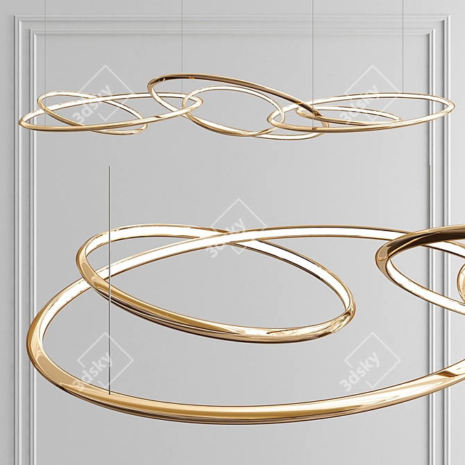 Elegant Circle Pendant Light 3D model image 1
